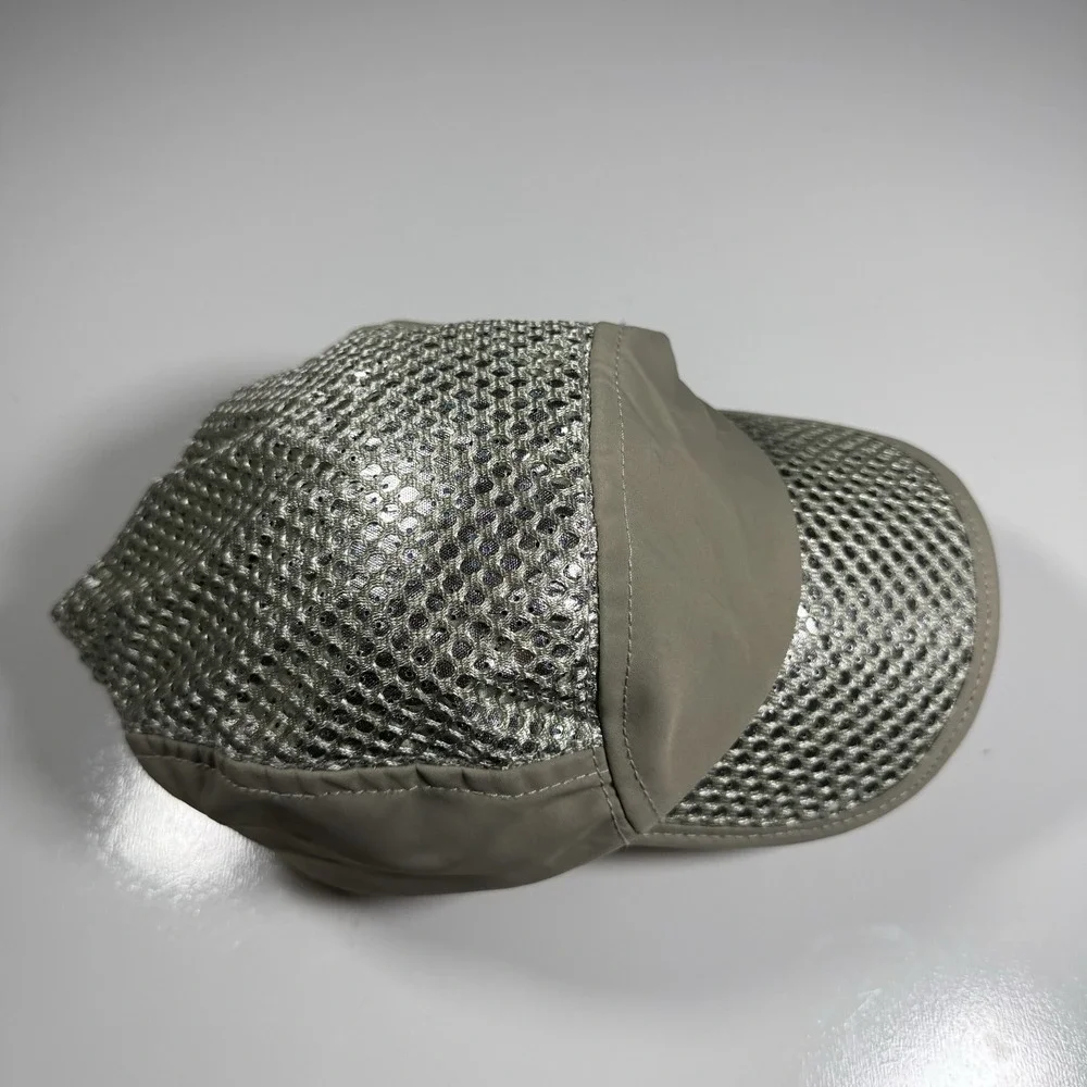 Beige Silver Evaporative Hydro-Cooling Cap Reflective Mesh UV Sun Protection Hat